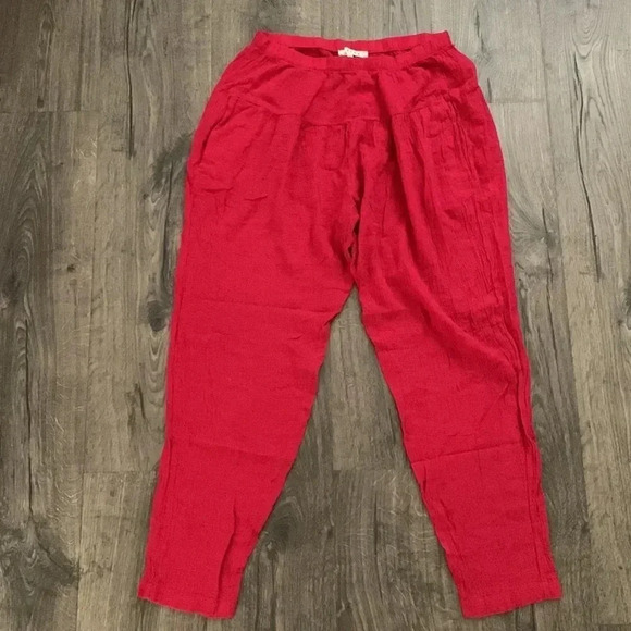 XiRENA PRESLEY DOUBLE GAUZE PANT PEBBLE RED SIZE SMALL - Picture 2 of 5